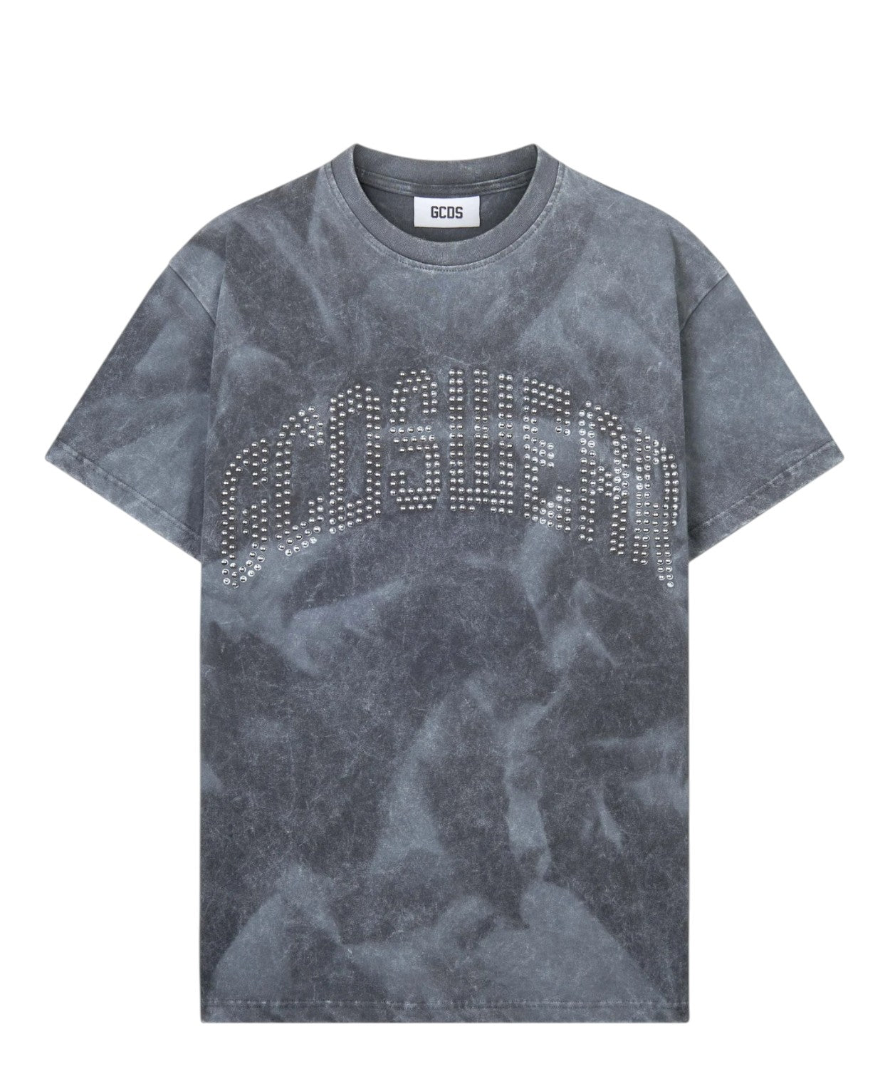 T-Shirt GCDS Uomo Sbiadita con Logo Borchiato
