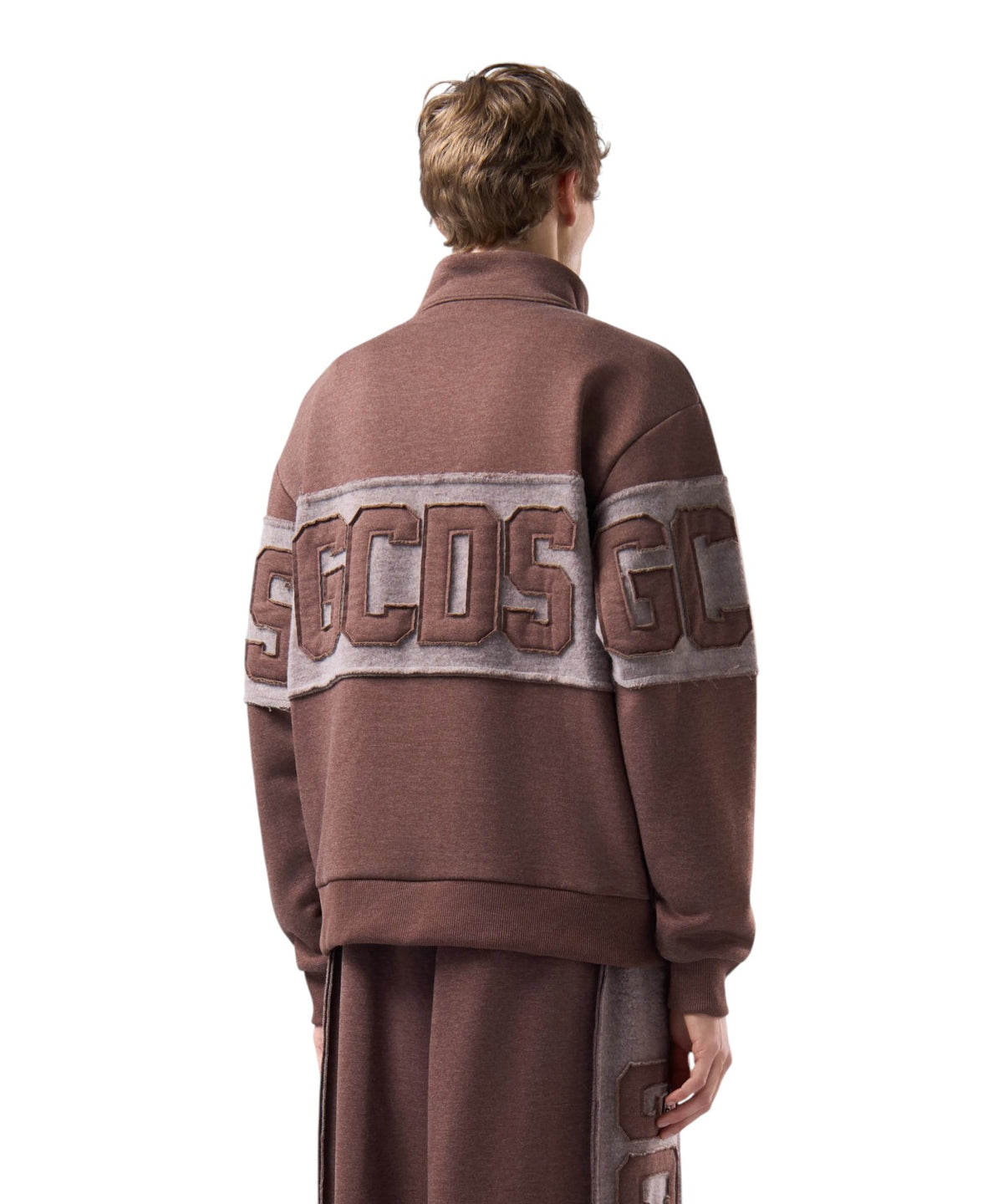 Sweat-shirt GCDS à demi-zip avec patch logo en relief