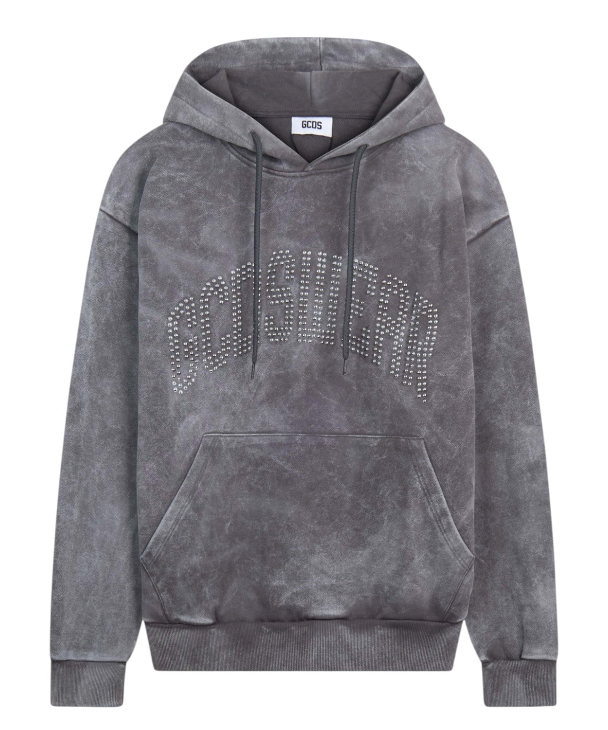 Felpa GCDS Uomo con Cappuccio e Logo Borchiato