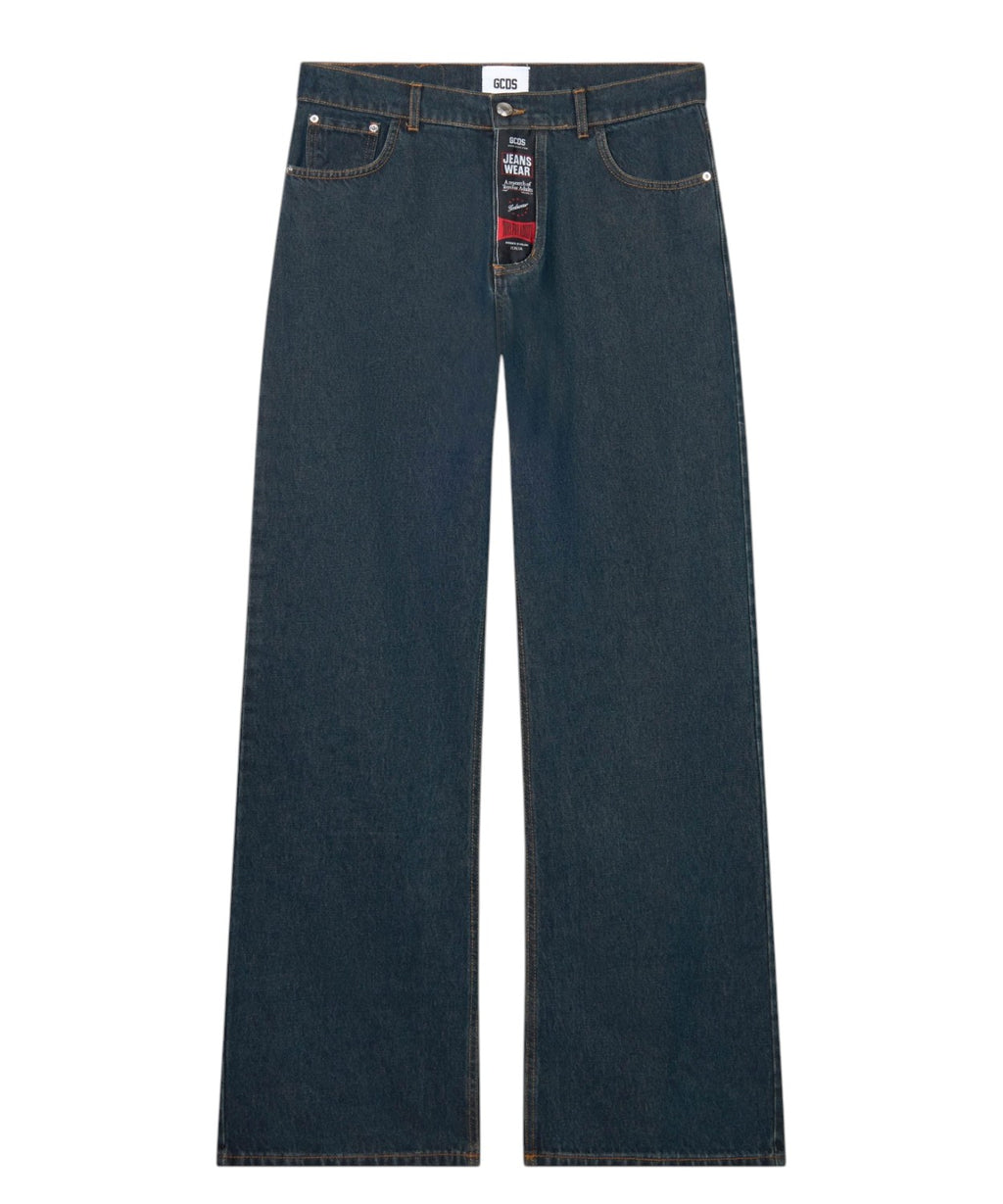 Jeans GCDS Workwear 5 poches Wide Leg en denim
