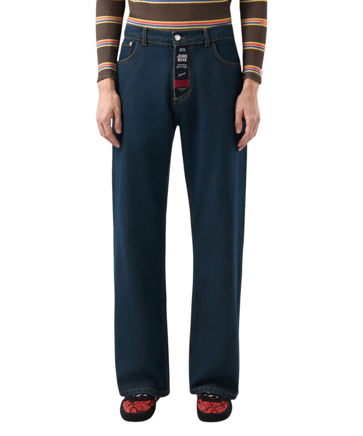 Jeans GCDS Workwear 5 poches Wide Leg en denim