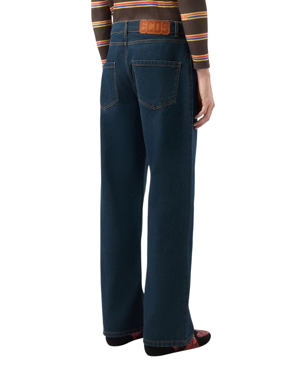 Jeans GCDS Workwear 5 poches Wide Leg en denim