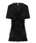 Robe courte femme ajustée avec empiècements en dentelle
