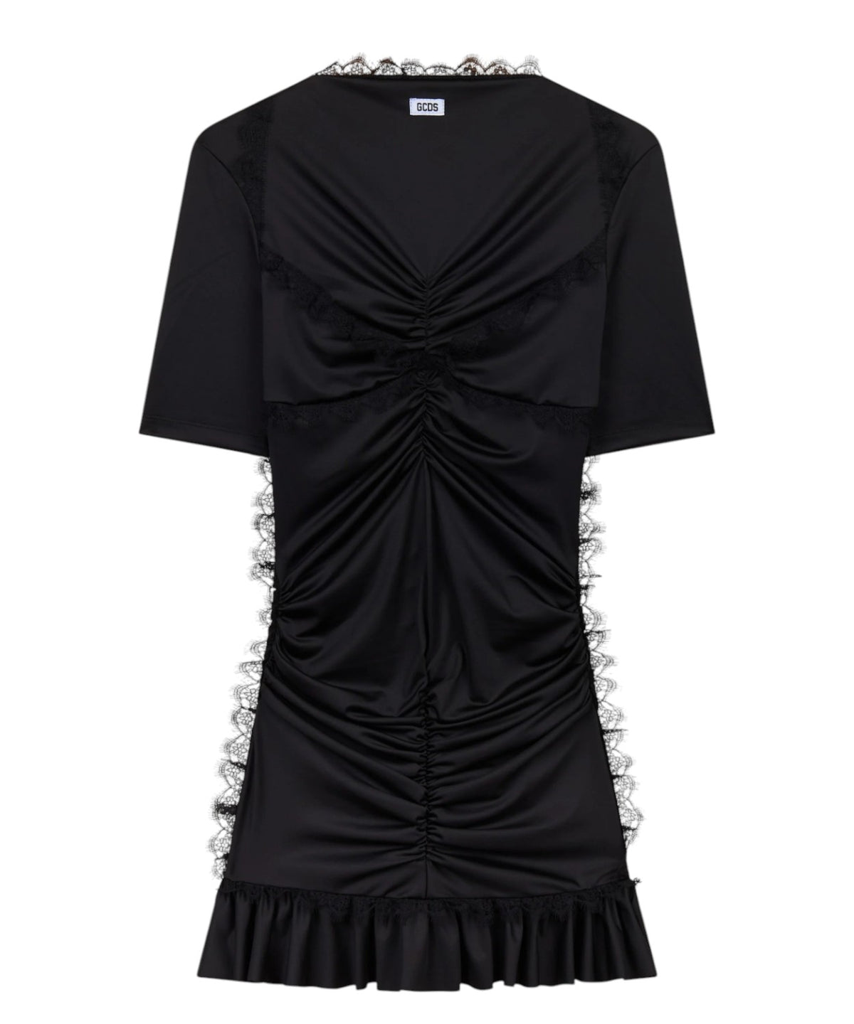 Robe courte femme ajustée avec empiècements en dentelle