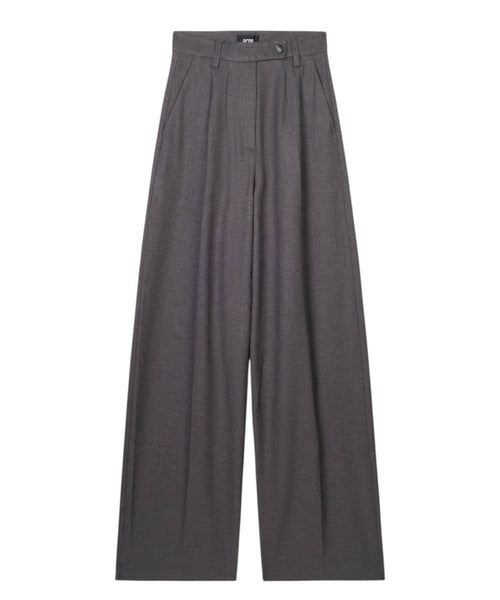 Pantalons femme GCDS Preppy avec logo taille haute