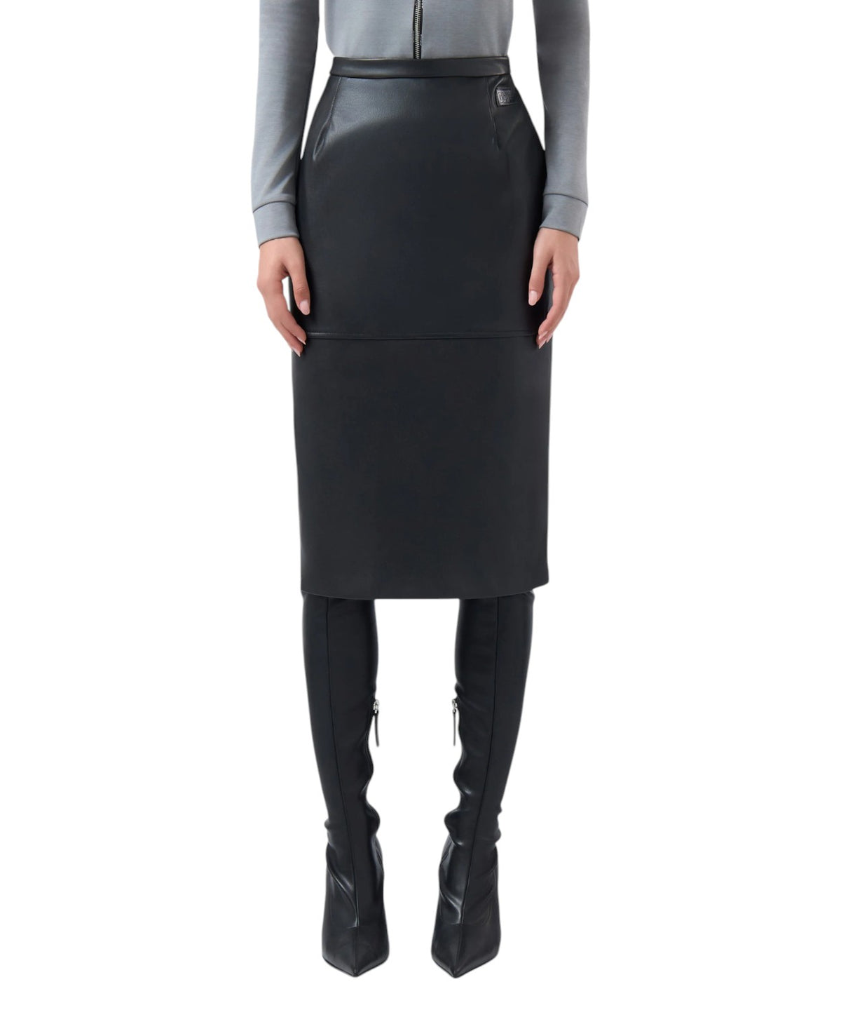 Jupe crayon midi GCDS en simili-cuir