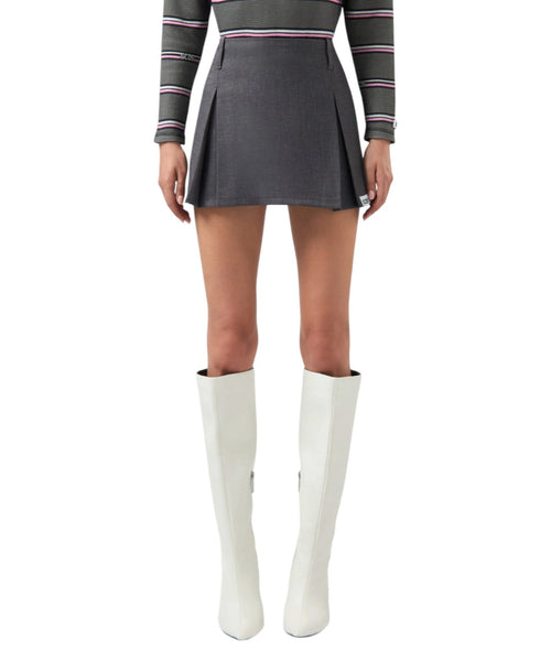 Minijupe femme GCDS Logo Preppy en twill flammé