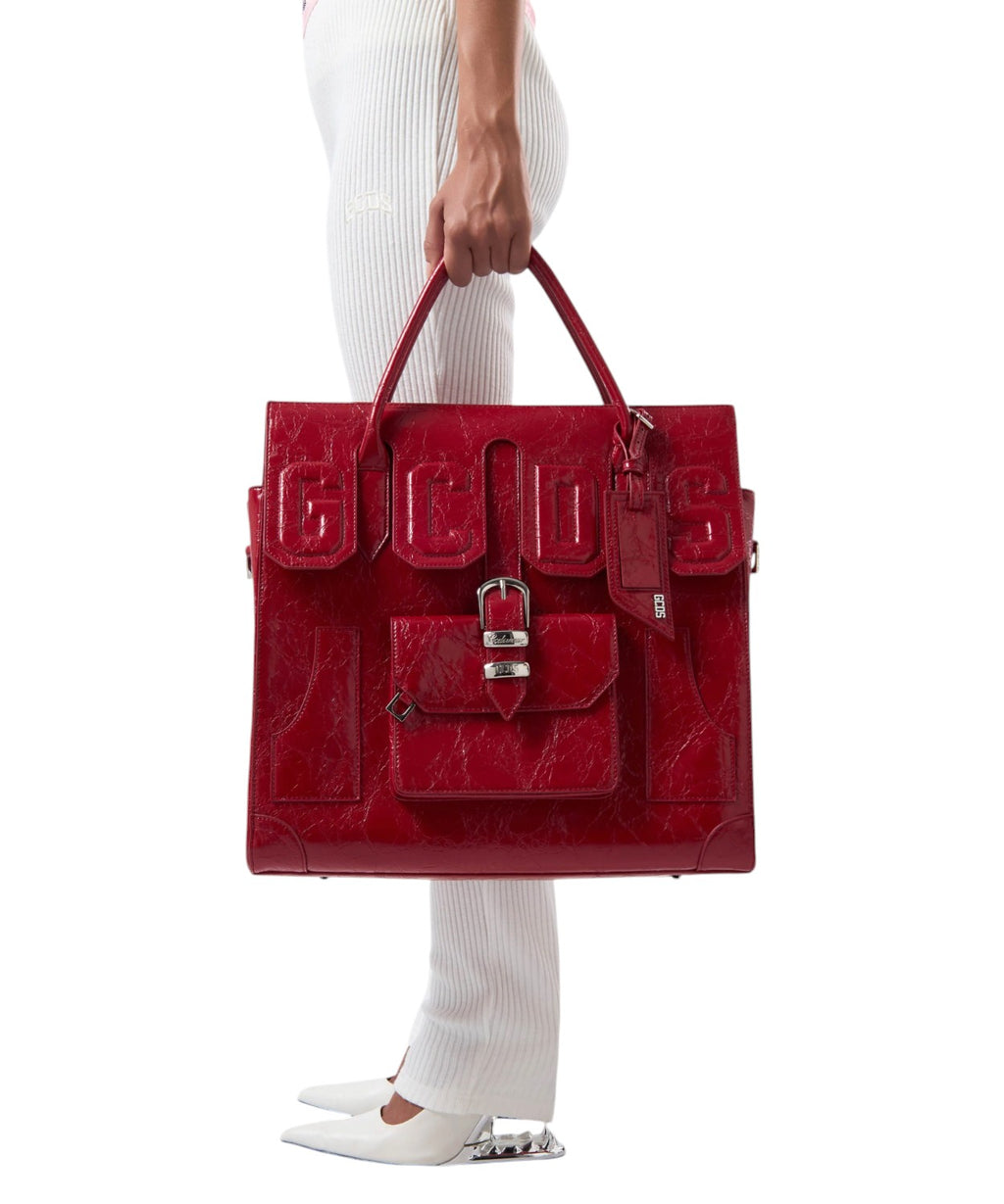 Sac GCDS Big Man à effet crocodile avec maxi logo