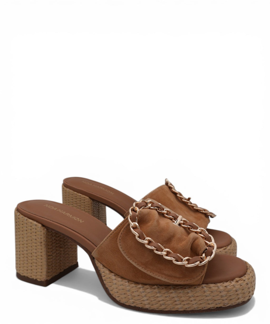 Mules femme en daim talon bois Cielo Noa Harmon