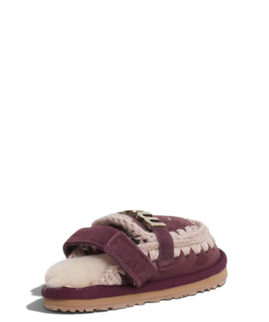 Claquettes enfant Mou Eskimo Slipper Backstrap Kid en peau de mouton