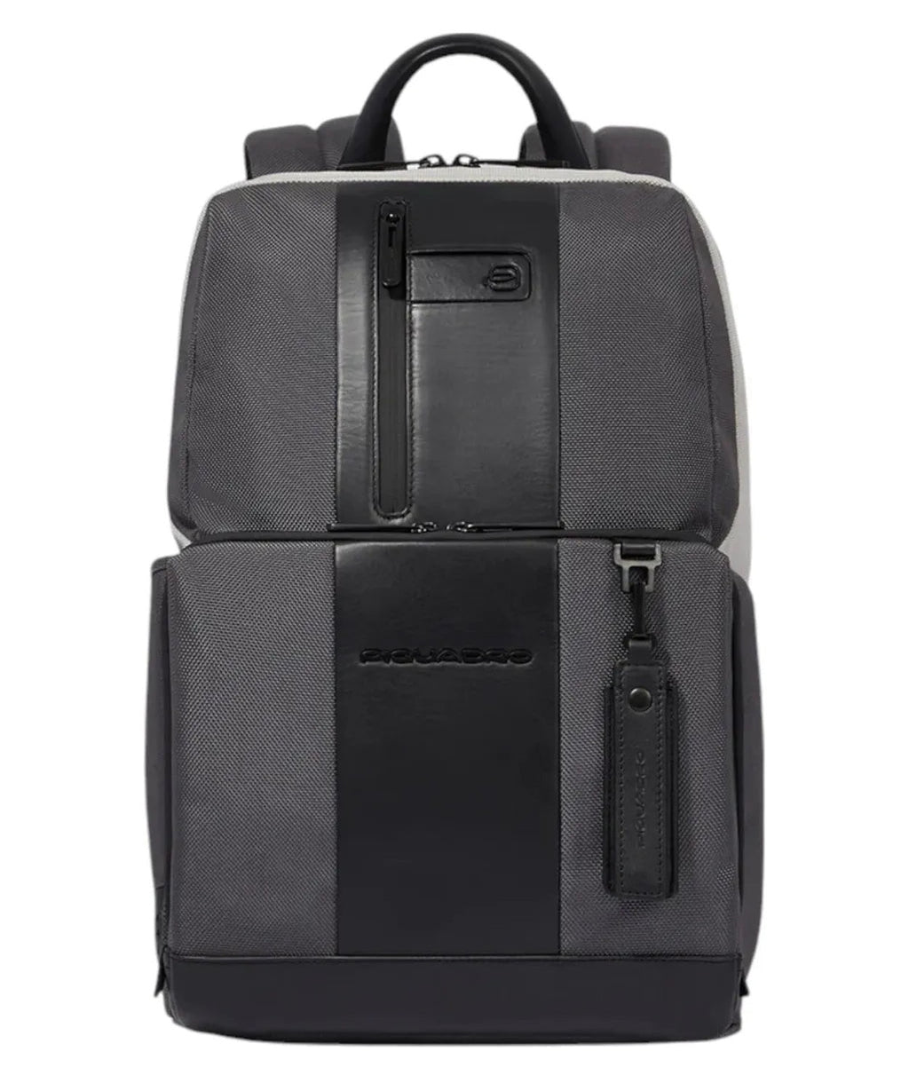 Zaino Porta PC 14" e iPad® in Tessuto Riciclato e Pelle-Piquadro-Zaini-Vittorio Citro Boutique