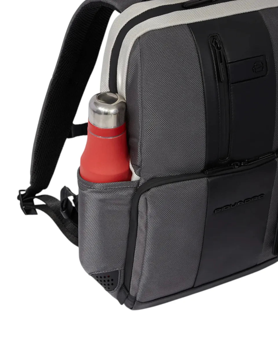 Zaino Porta PC 14" e iPad® in Tessuto Riciclato e Pelle-Piquadro-Zaini-Vittorio Citro Boutique