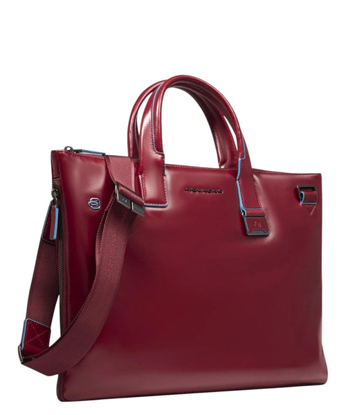 Sacoche pour ordinateur Piquadro 15,6" extensible en cuir