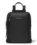 Zaino Porta PC 14" in Pelle e Tessuto con Tasca Power Bank-Piquadro-Zaini-Vittorio Citro Boutique