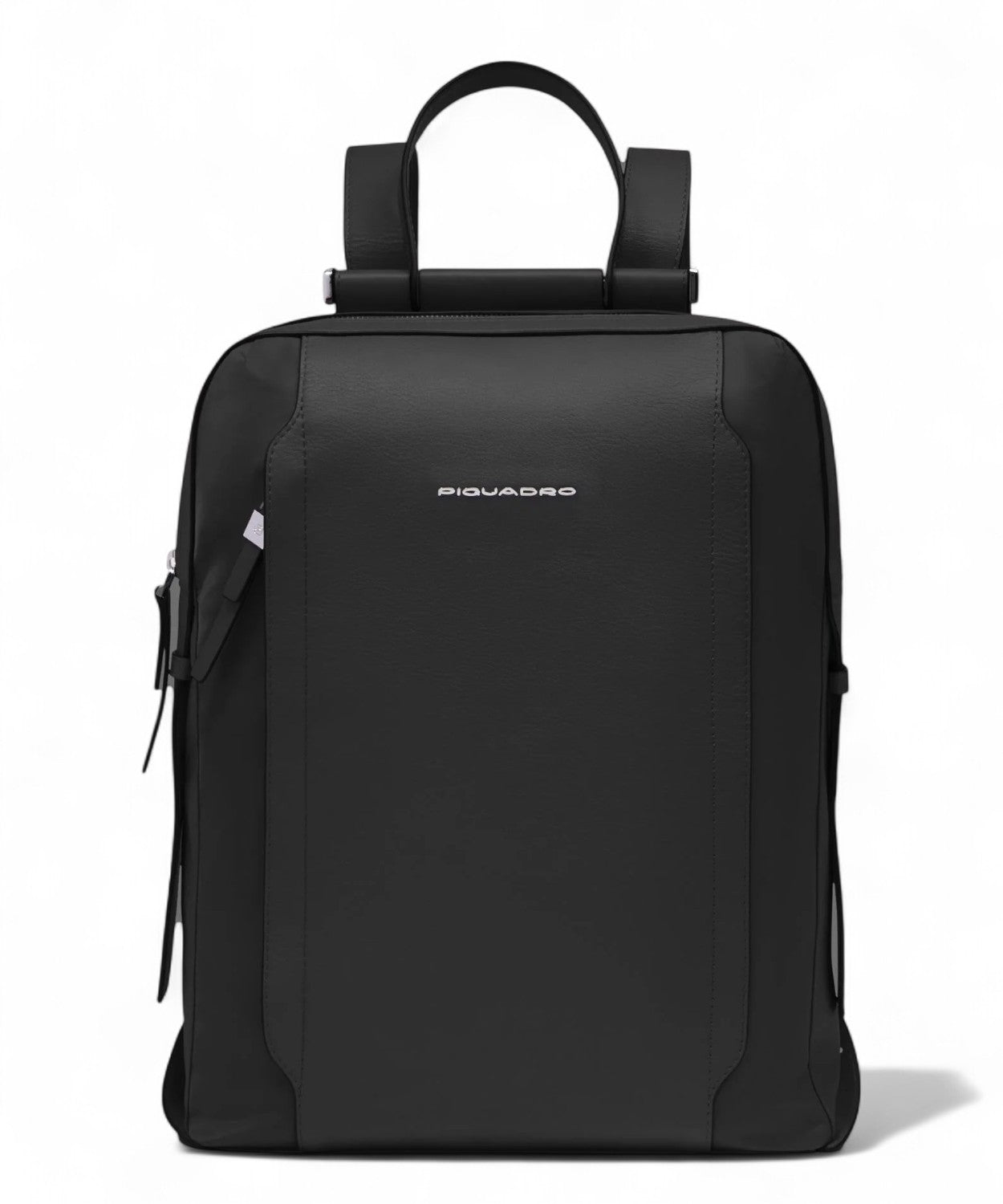 Zaino Porta PC 14" in Pelle e Tessuto con Tasca Power Bank-Piquadro-Zaini-Vittorio Citro Boutique