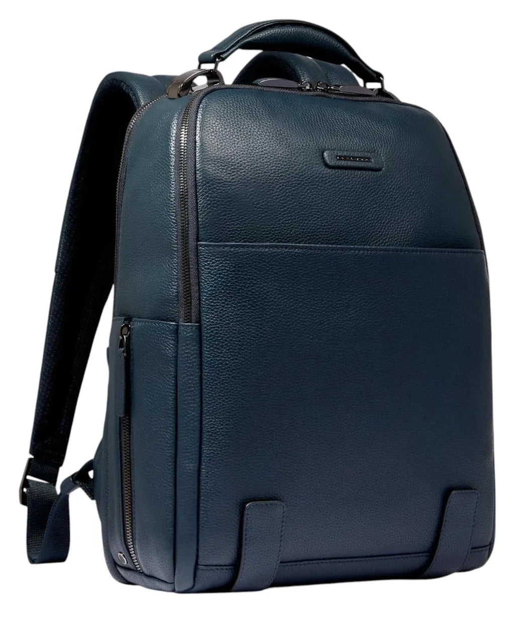 Zaino Uomo Porta PC 14" in Pelle con Protezione RFID e Cavo Antifurto-Piquadro-Zaini-Vittorio Citro Boutique