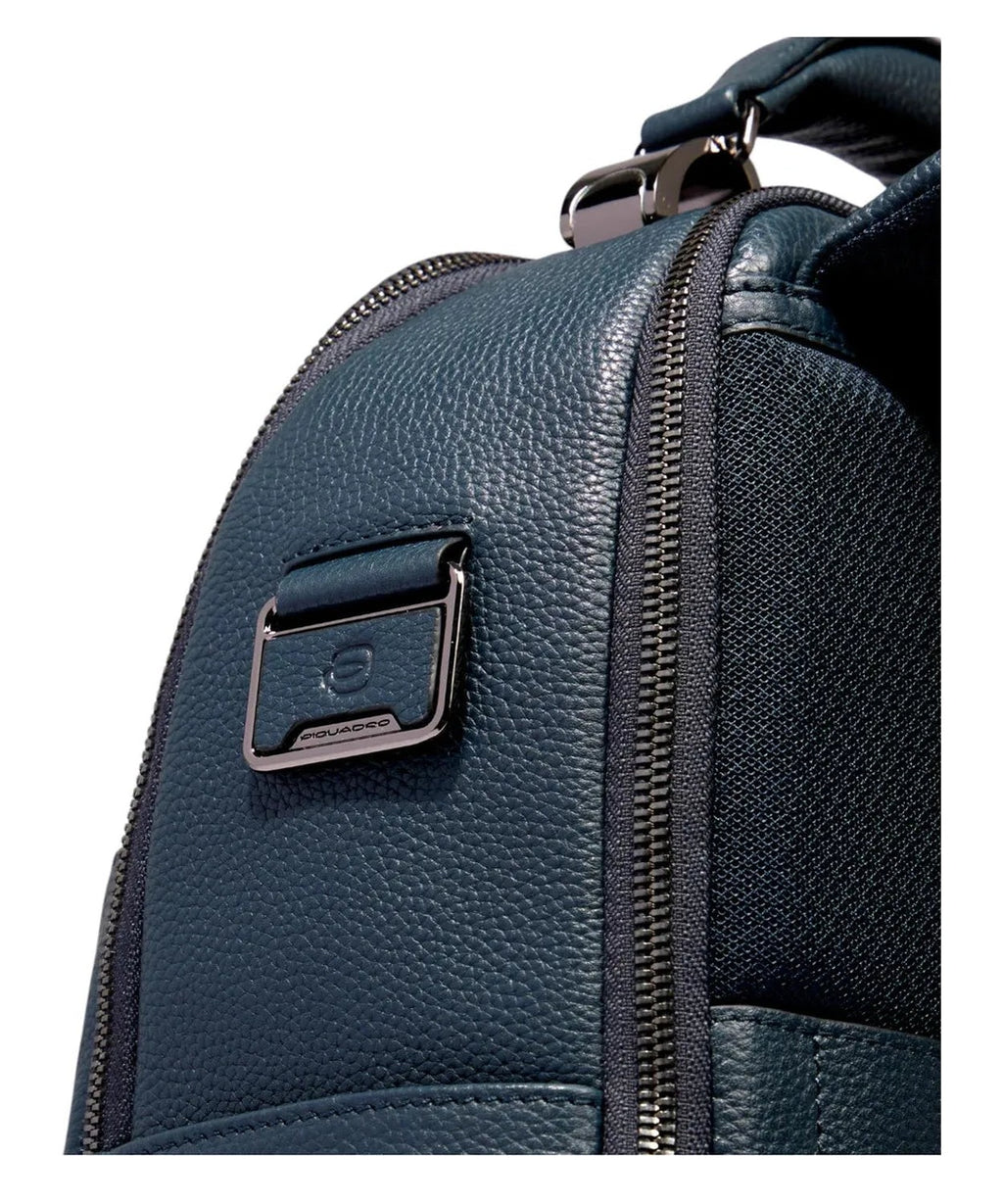Zaino Uomo Porta PC 14" in Pelle con Protezione RFID e Cavo Antifurto-Piquadro-Zaini-Vittorio Citro Boutique