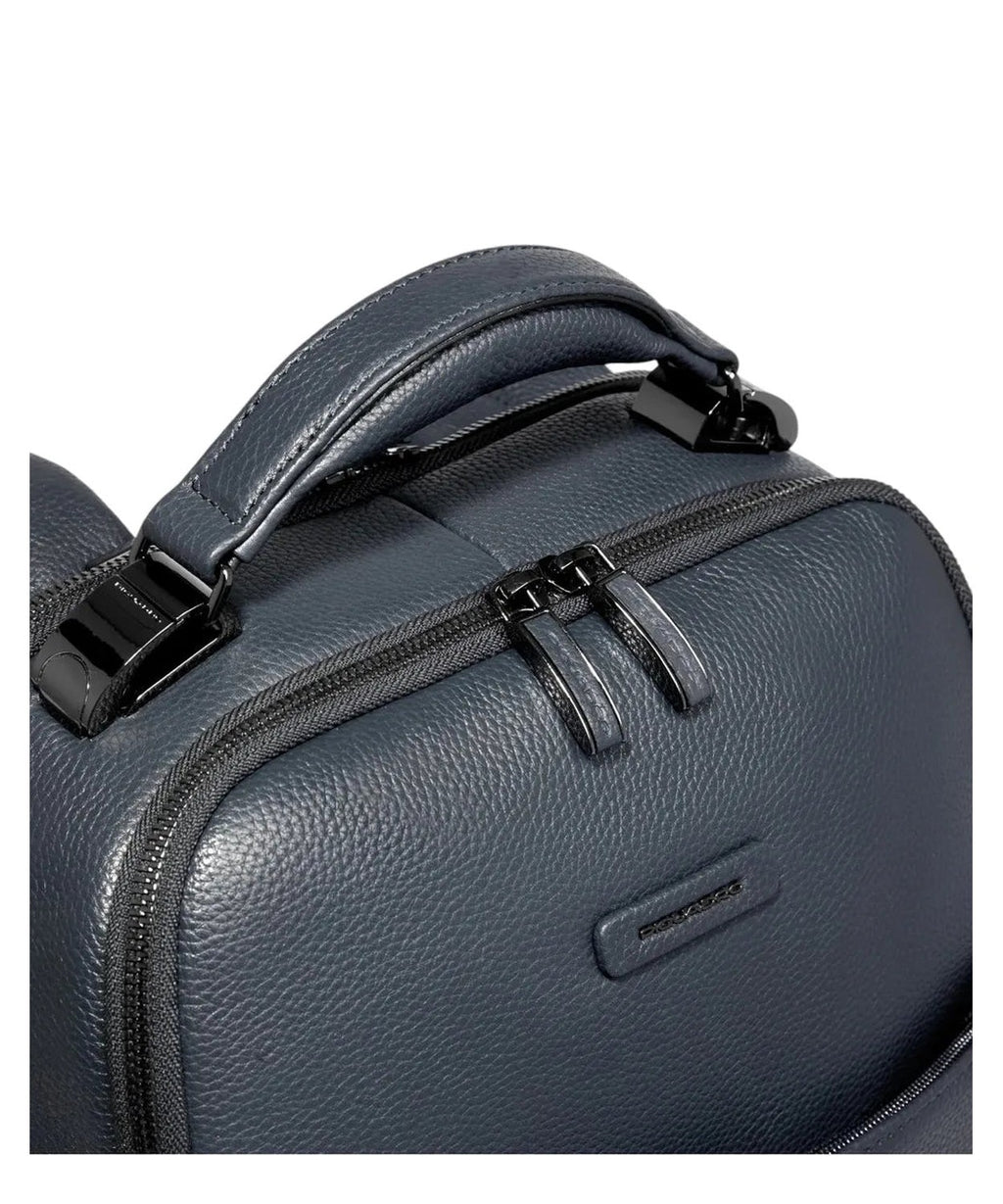 Zaino Uomo Porta PC 14" in Pelle con Protezione RFID e Cavo Antifurto-Piquadro-Zaini-Vittorio Citro Boutique