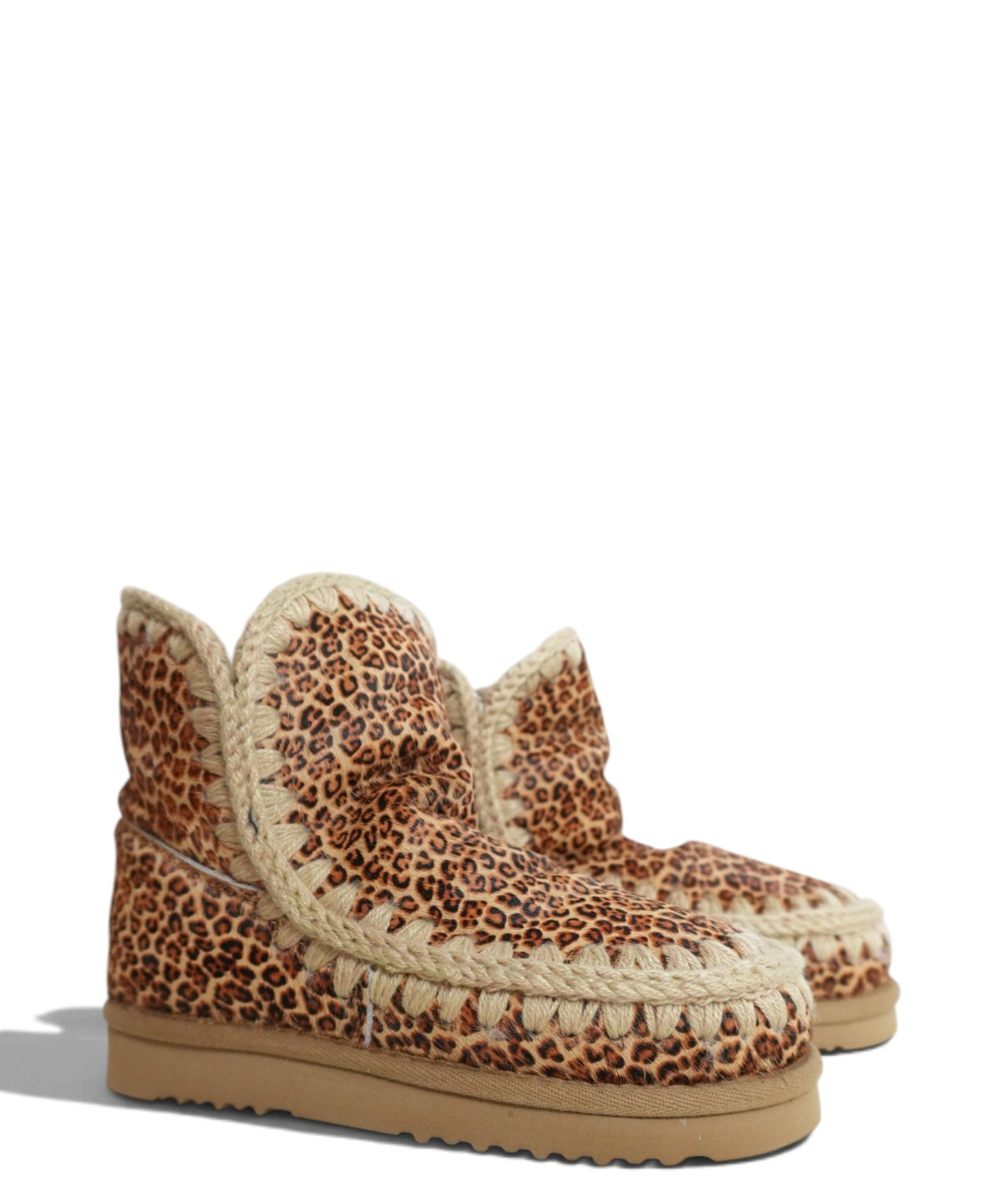 Bottines Mou à imprimé animalier avec finition shearling
