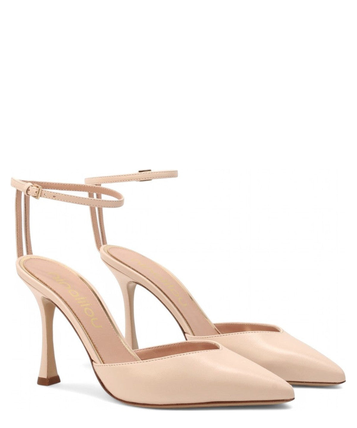 Décolleté in Nappa Crema con Cinturino alla Caviglia-Scarpe con tacco-NINALILOU-Vittorio Citro Boutique