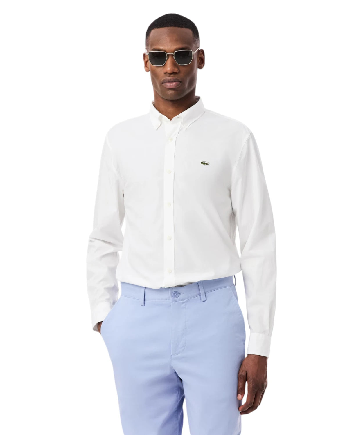 Camicia Uomo Lacoste Popeline Elasticizzato Con Logo