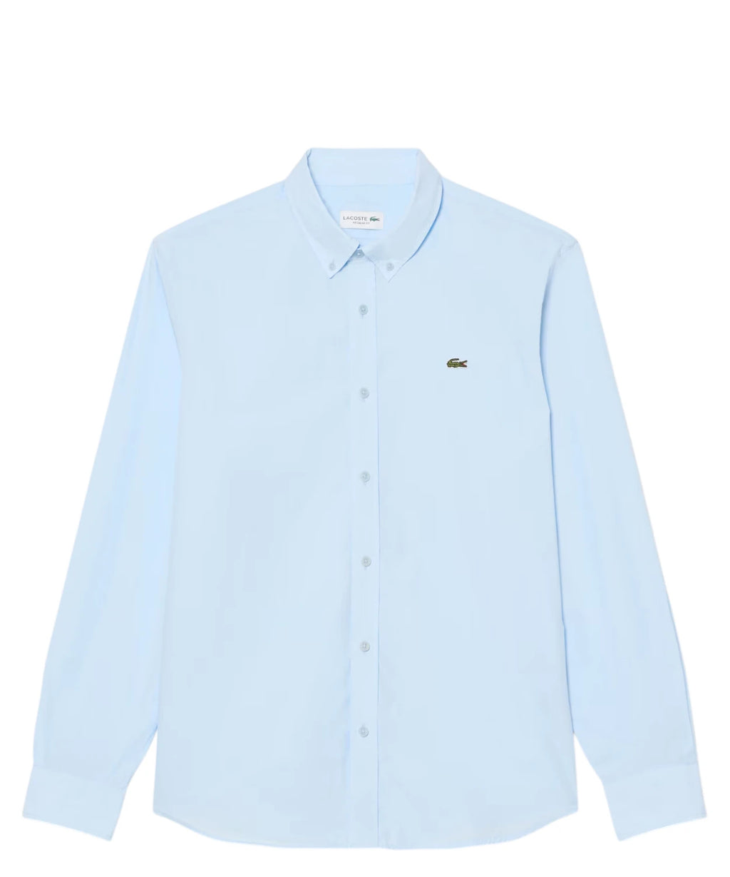 Chemise Homme Lacoste Popeline Élastique Coupe Regular Fit