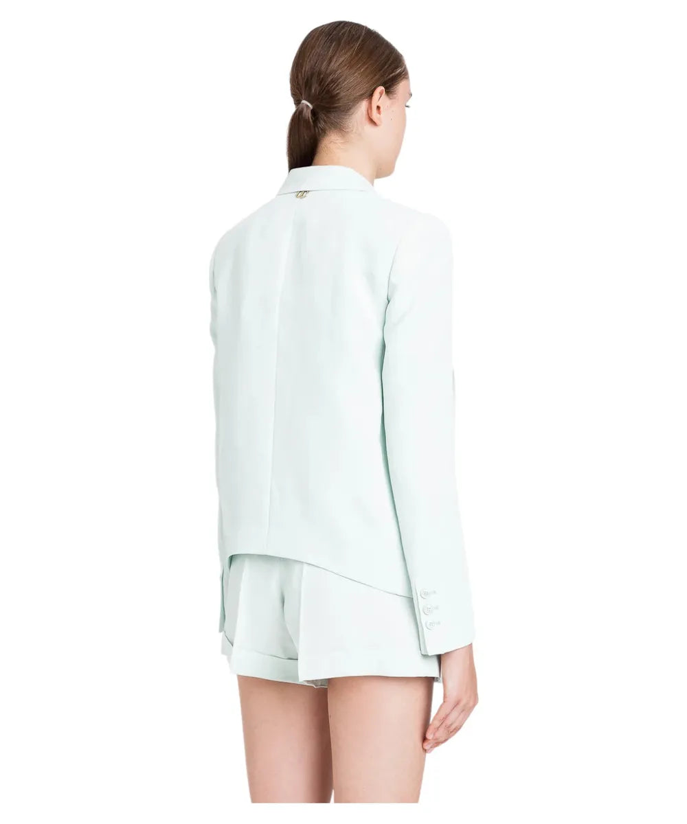 Giacca Blazer in Misto Viscosa e Lino con Fondo Arrotondato-Twinset-Giacche-Vittorio Citro Boutique