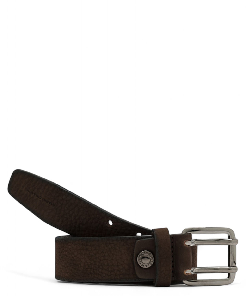 Cintura in pelle marrone 3,5 cm con fibbia metallica-Gianni Chiarini-Cinture-Vittorio Citro Boutique