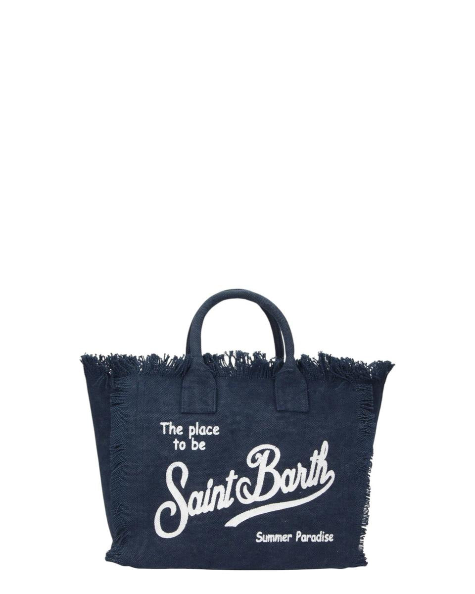 Borsa a Mano Colette Blu Navy con Frange e Tracolla Removibile-Mc2 Saint Barth-Borse a mano-Vittorio Citro Boutique