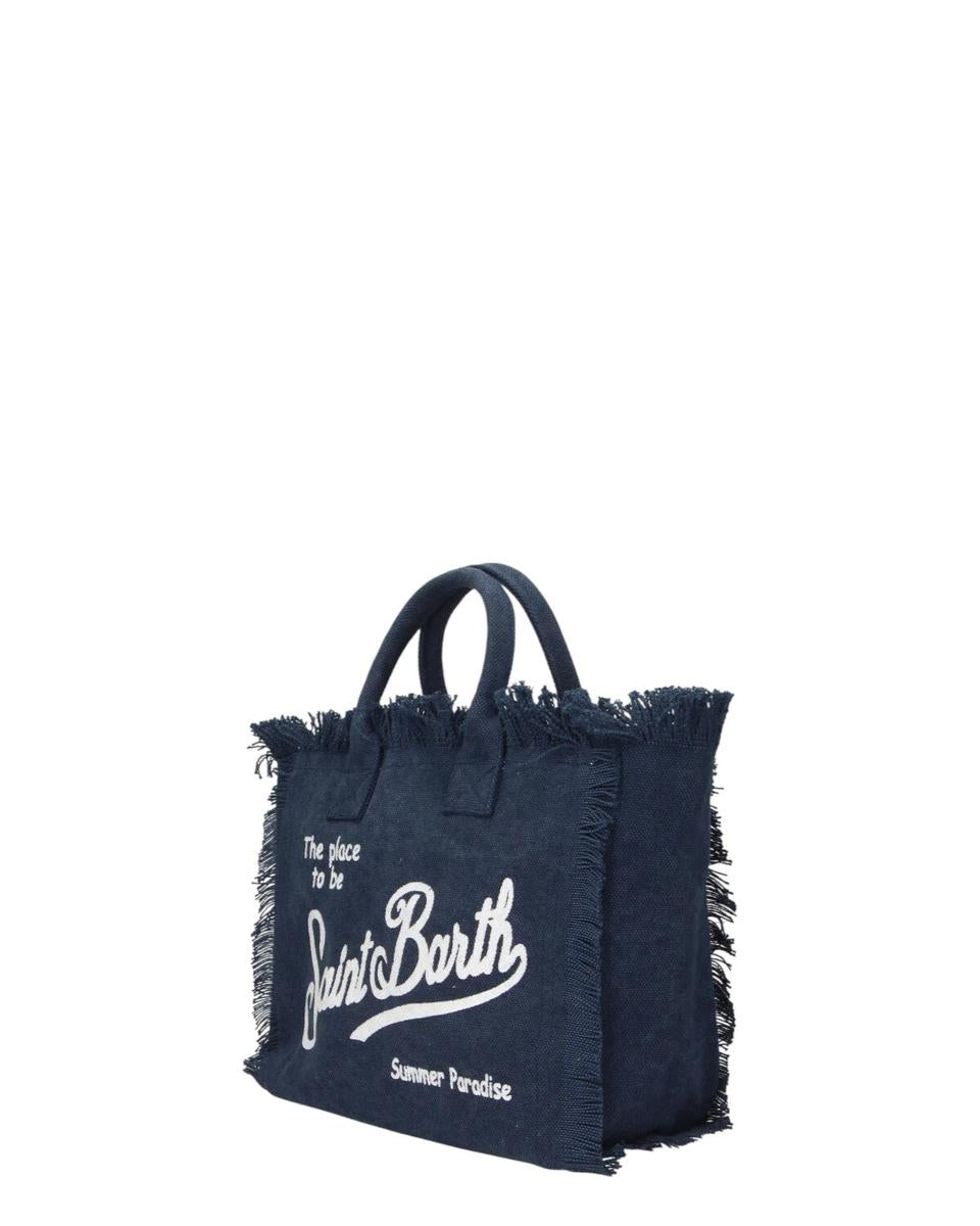 Borsa a Mano Colette Blu Navy con Frange e Tracolla Removibile-Mc2 Saint Barth-Borse a mano-Vittorio Citro Boutique