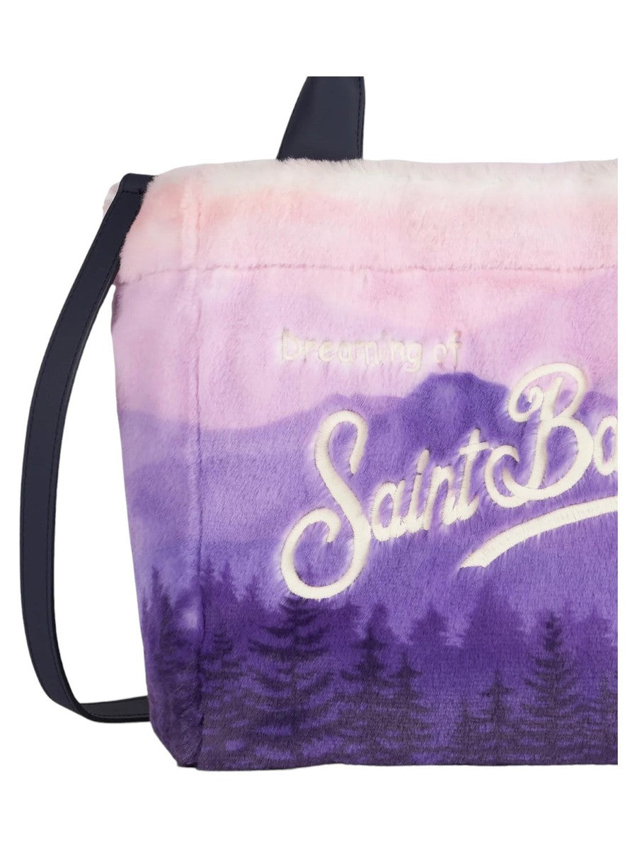 Borsa a mano Colette morbida e pelosa con stampa jacquard da cartolina-Mc2 Saint Barth-Borse a mano-Vittorio Citro Boutique