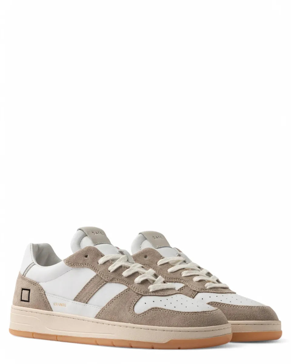 Sneakers Court 2.0 Vintage Calf White-Beige-D.A.T.E.-Sneakers-Vittorio Citro Boutique
