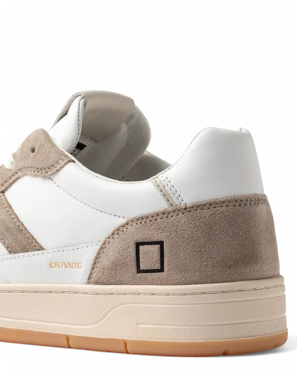 Sneakers Court 2.0 Vintage Calf White-Beige-D.A.T.E.-Sneakers-Vittorio Citro Boutique