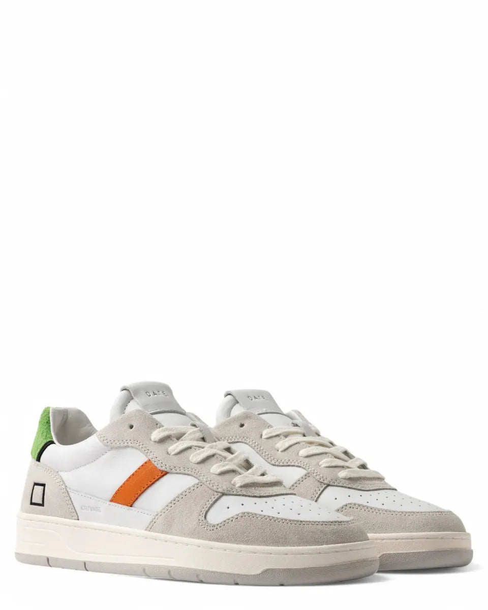 Sneakers Court 2.0 Vintage Calf White-Green-D.A.T.E.-Sneakers-Vittorio Citro Boutique