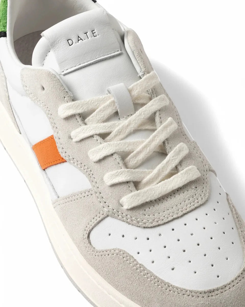 Sneakers Court 2.0 Vintage Calf White-Green-D.A.T.E.-Sneakers-Vittorio Citro Boutique