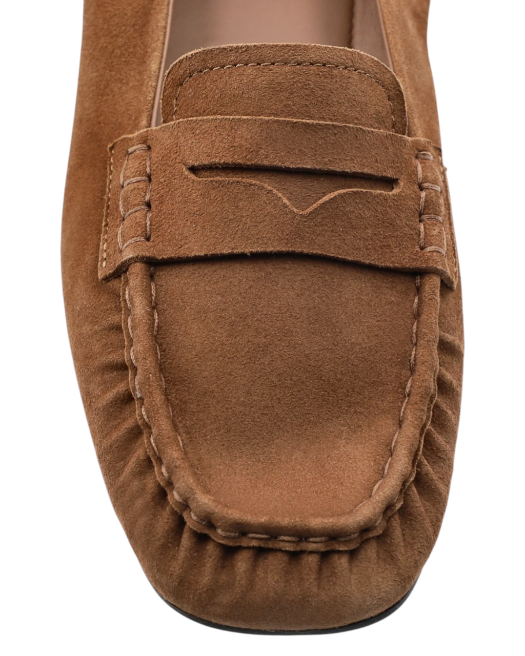 Mocassin Marron en Suède pour Femme - Mocassin Femme Suède Sable