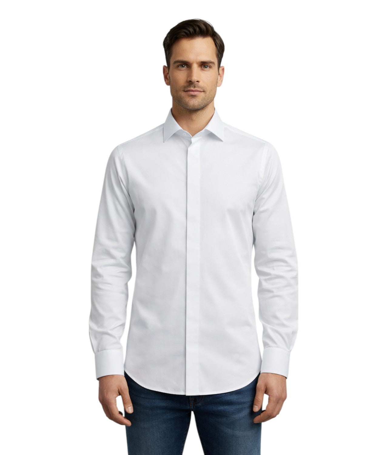 Camicia Bianca Slim Fit Uomo per Cerimonia