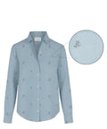 Chemise Femme Denim avec Broderies Florales MC2 Saint Barth