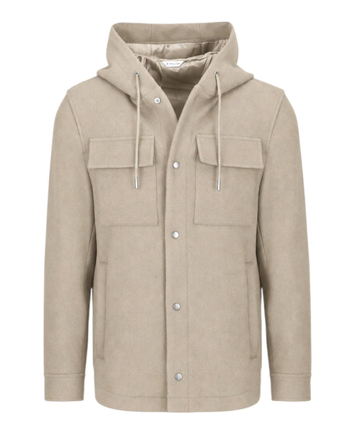 Blouson Homme à capuche en drap mélangé de laine