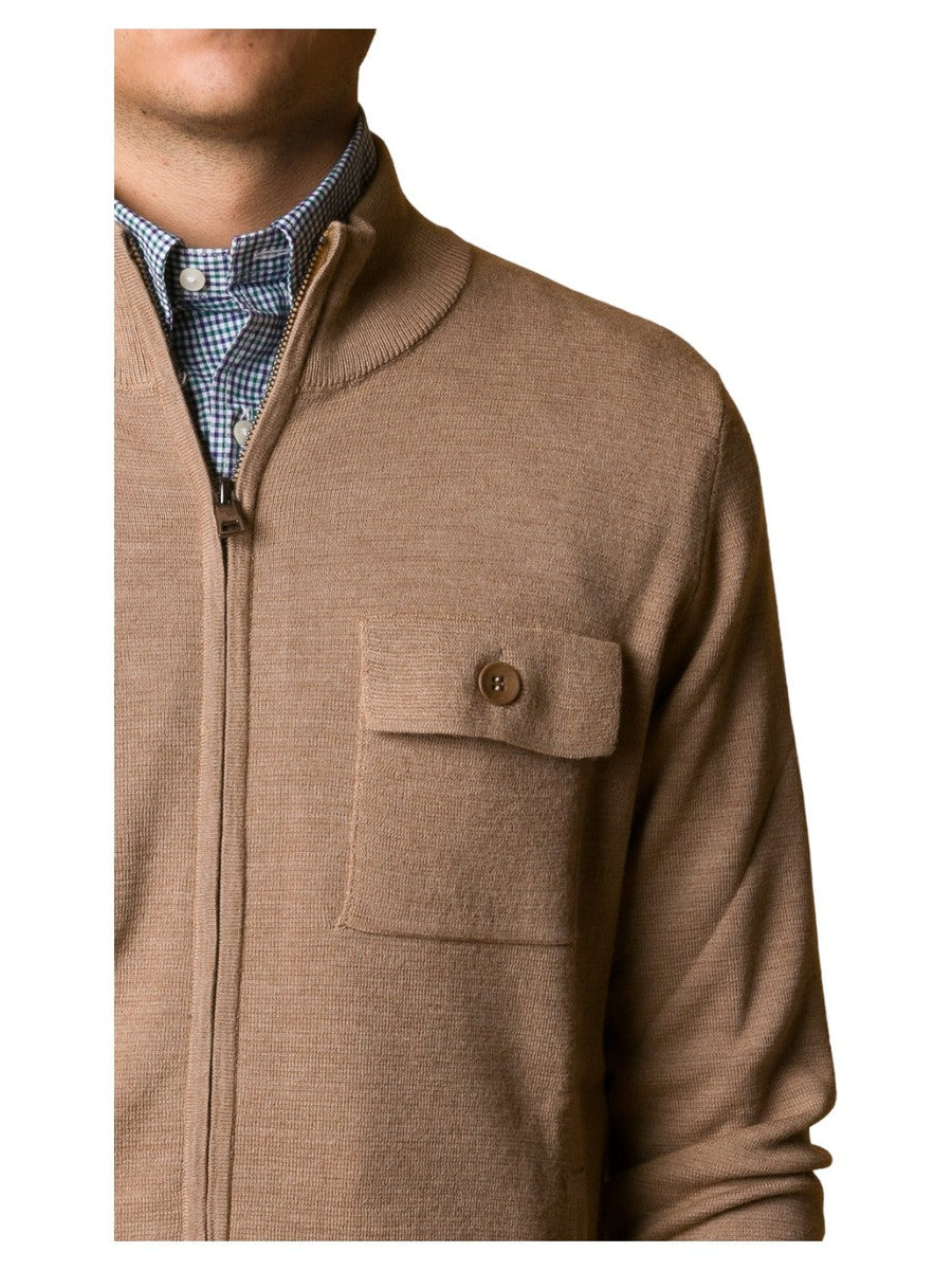 Cardigan Collo Alto Misto Lana con Zip-JEORDIE'S-Maglieria-Vittorio Citro Boutique