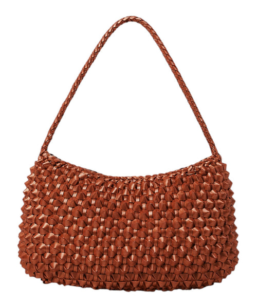 Borsa Pelle Intrecciata tan Basil Cactus