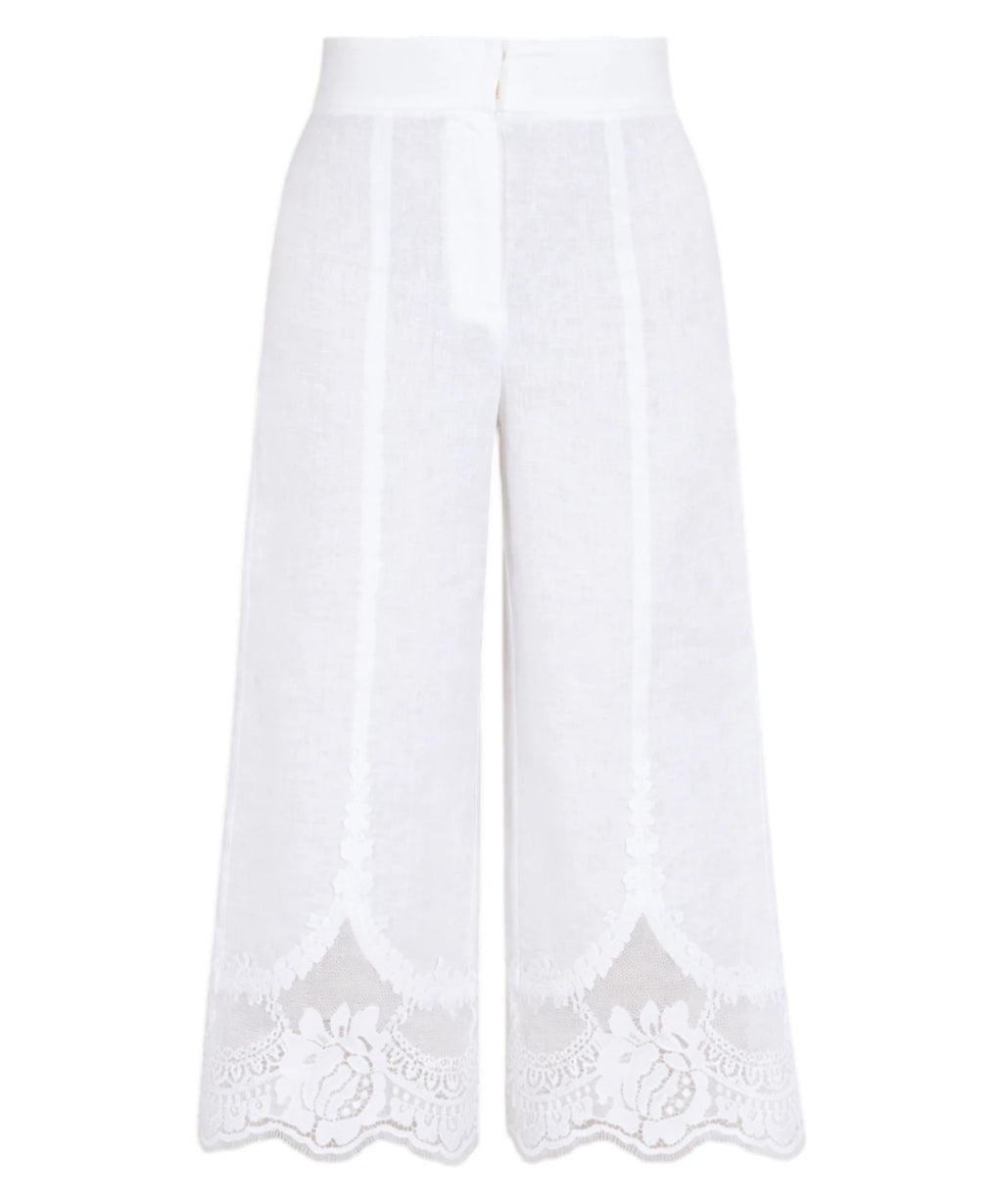 Pantalon Femme Taille Haute Twinset avec Dentelle
