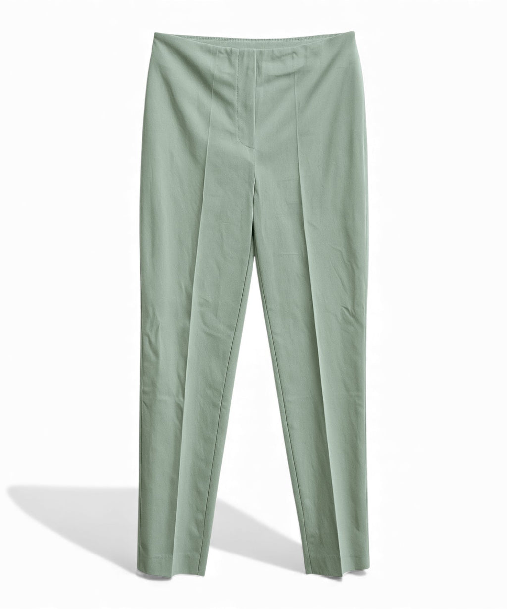 Pantalon Pli Central Vert Sauge Blubianco