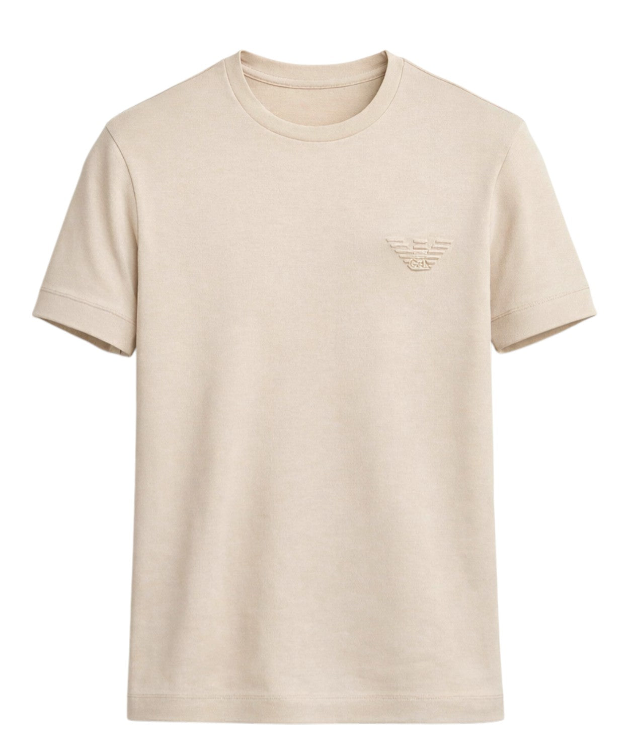 T-shirt Slim Fit con Logo in Rilievo sul Petto Emporio Armani