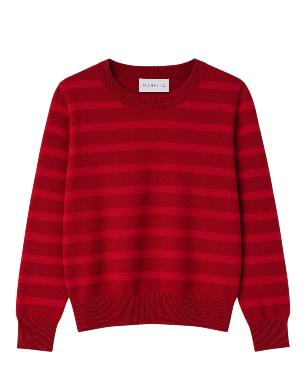 Pull boxy bouclé à rayures