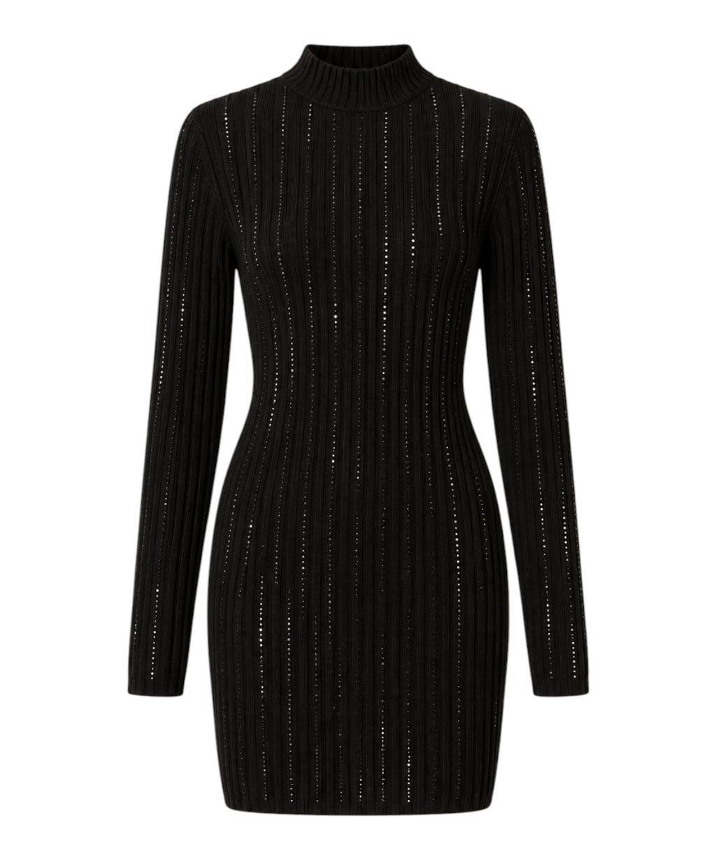 Abito Corto Donna in Maglia Misto Lana e Cashmere