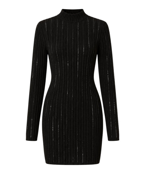 Abito Corto Donna in Maglia Misto Lana e Cashmere