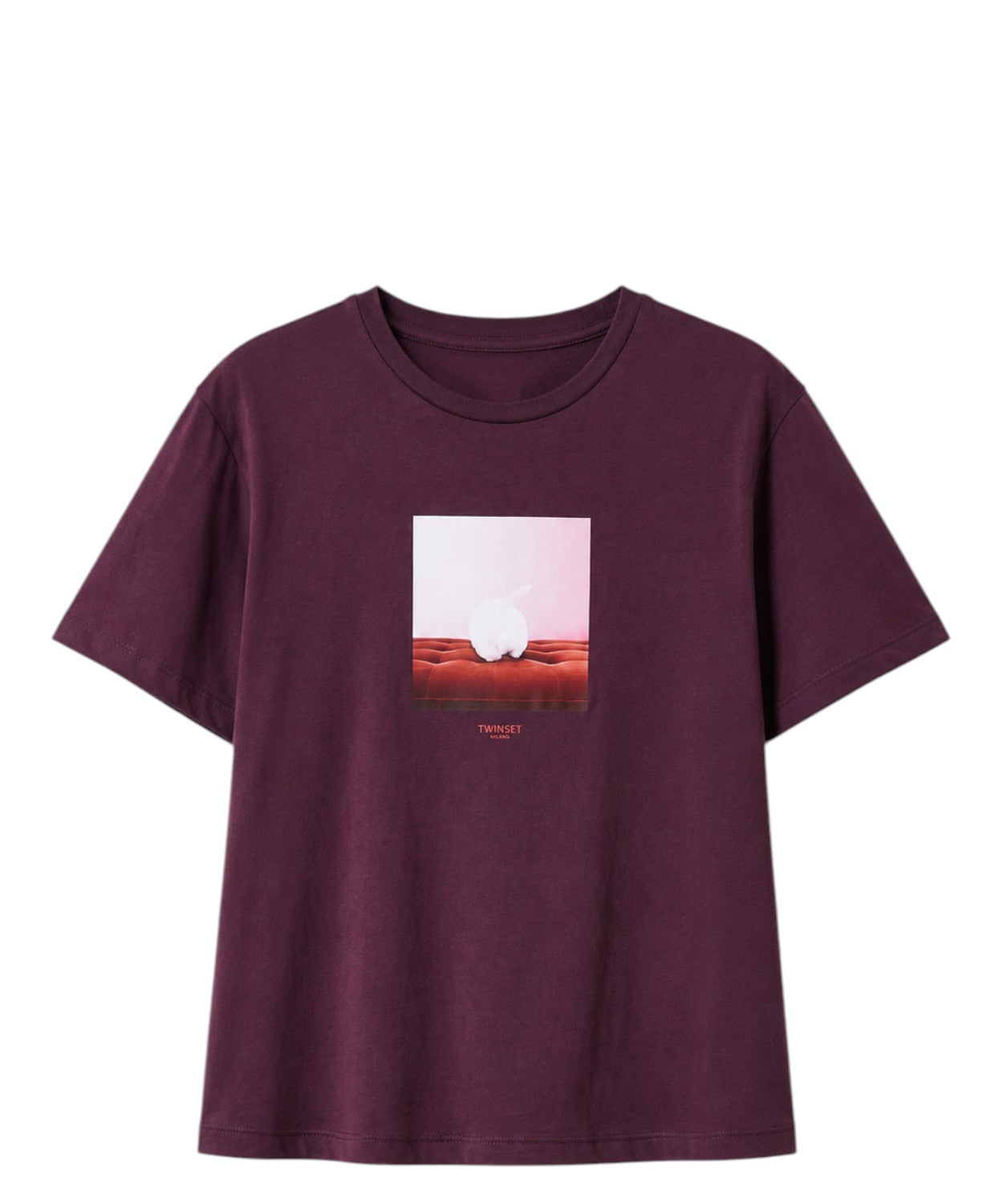 T-shirt donna cotone con stampa animale Twinset