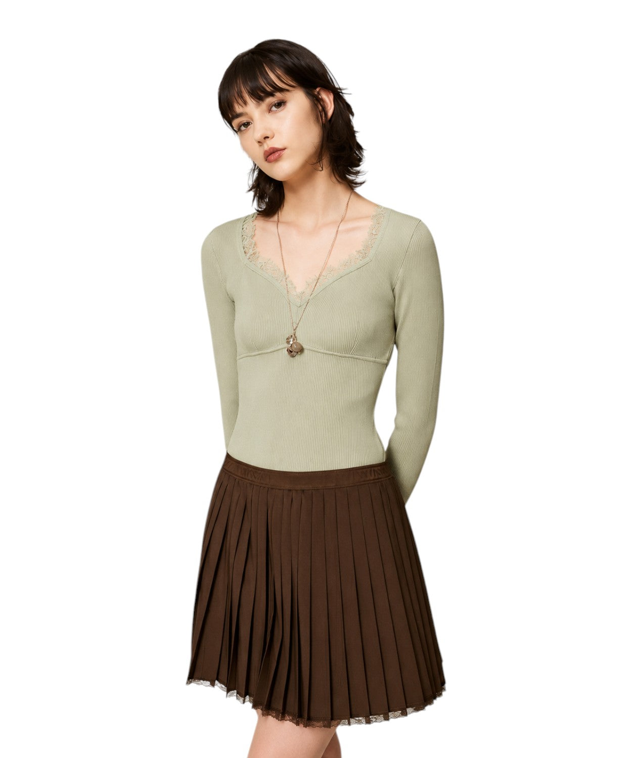 Maglia Fitted con Pizzo Twinset