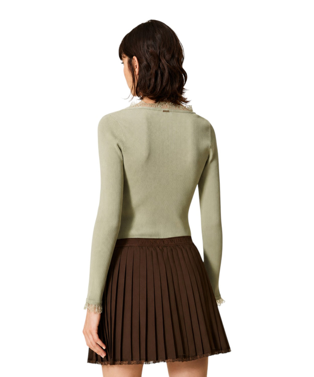 Maglia Fitted con Pizzo Twinset